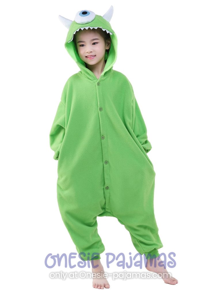 Mike Wazowski Onesie Kids Pajamas Kigurumi Costume for Boys and Girls